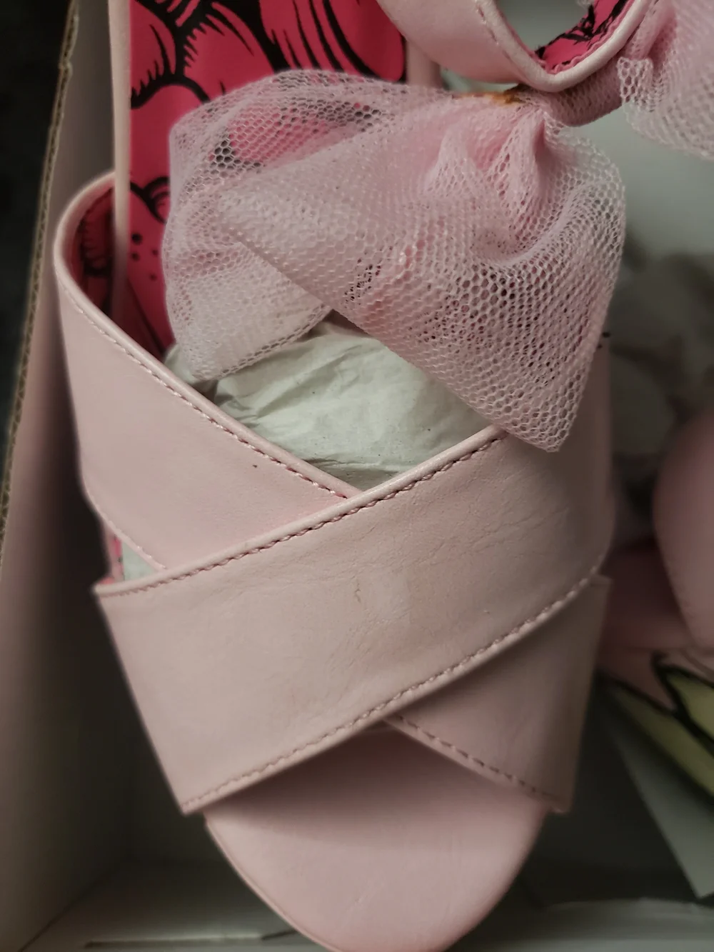Iron Fist Pink Zombie Platform Sandals with Tulle Bows Extremely Rare Size 10 - Picture 5 of 13